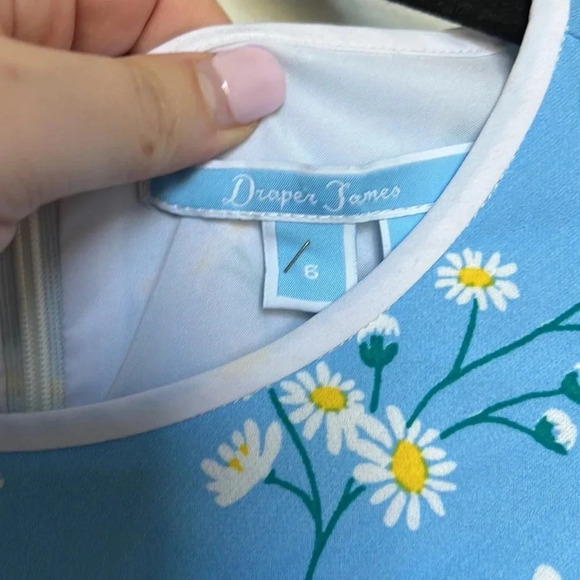 Draper James Blue Daisy Floral Rosslyn Dress 3/4 Sleeves - Picture 4 of 10